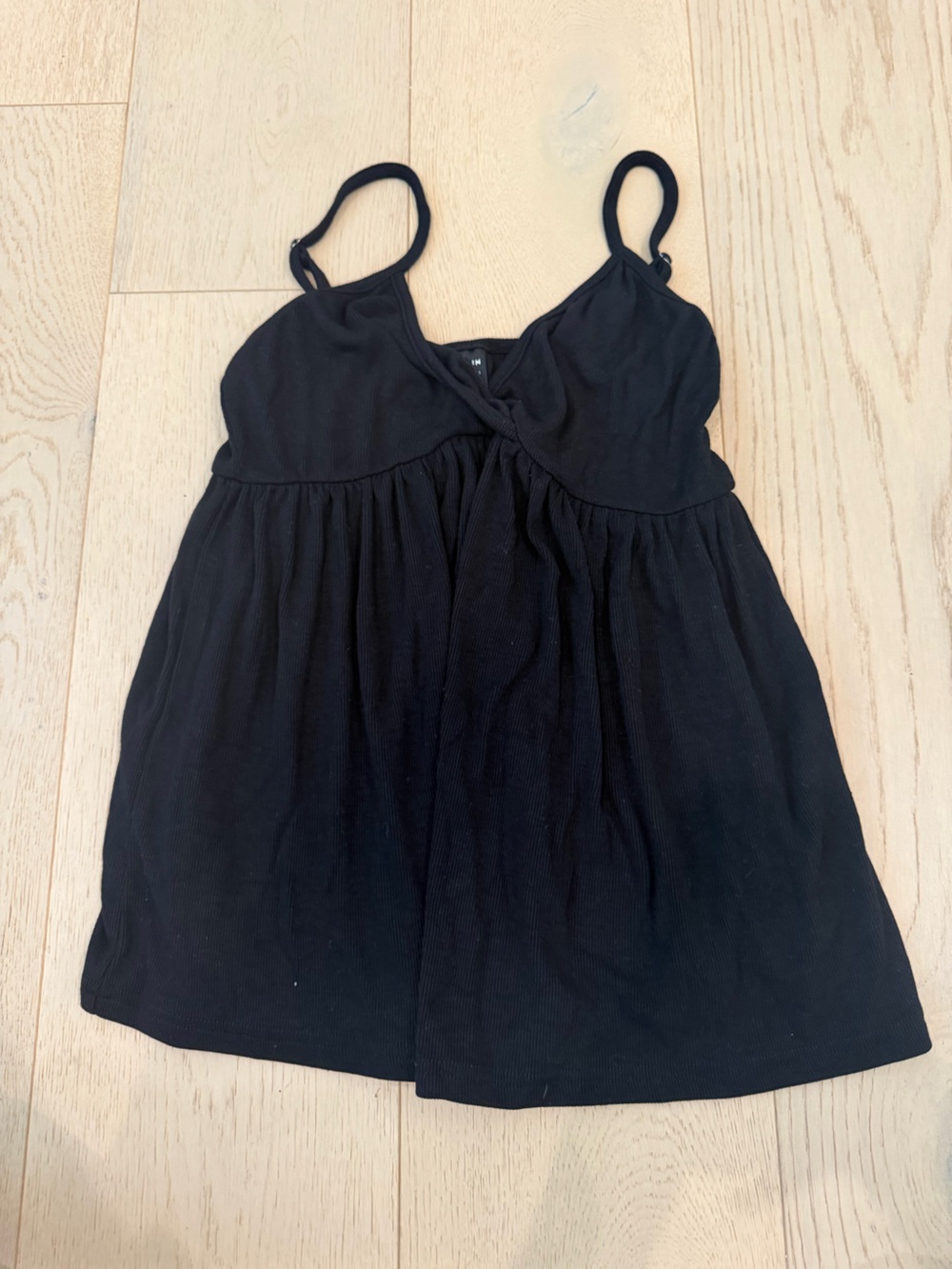 Black Gathered Sleeve Summer Dress